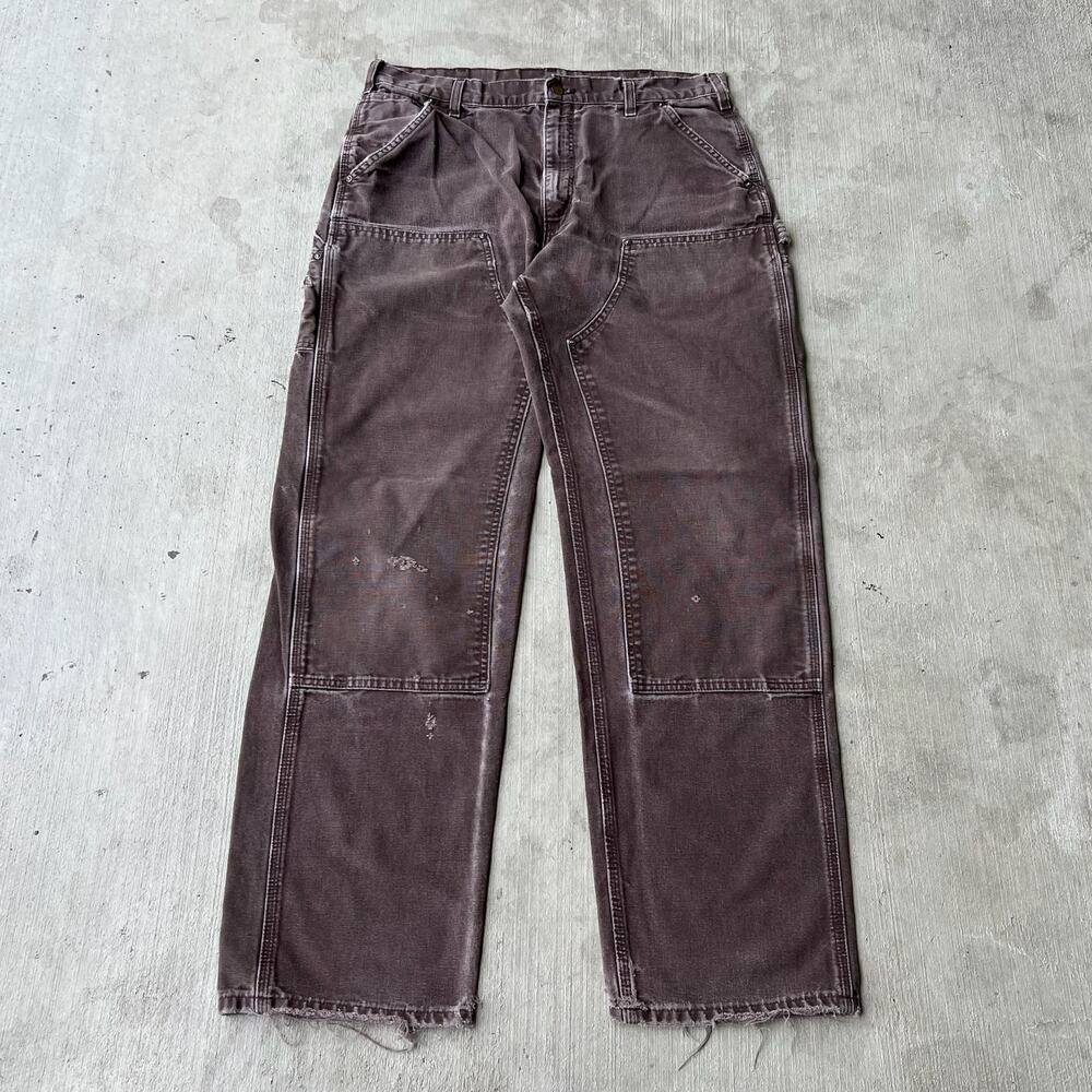 Carhartt faded brown double knee work wear carpenter pants - Picture 1 of 13